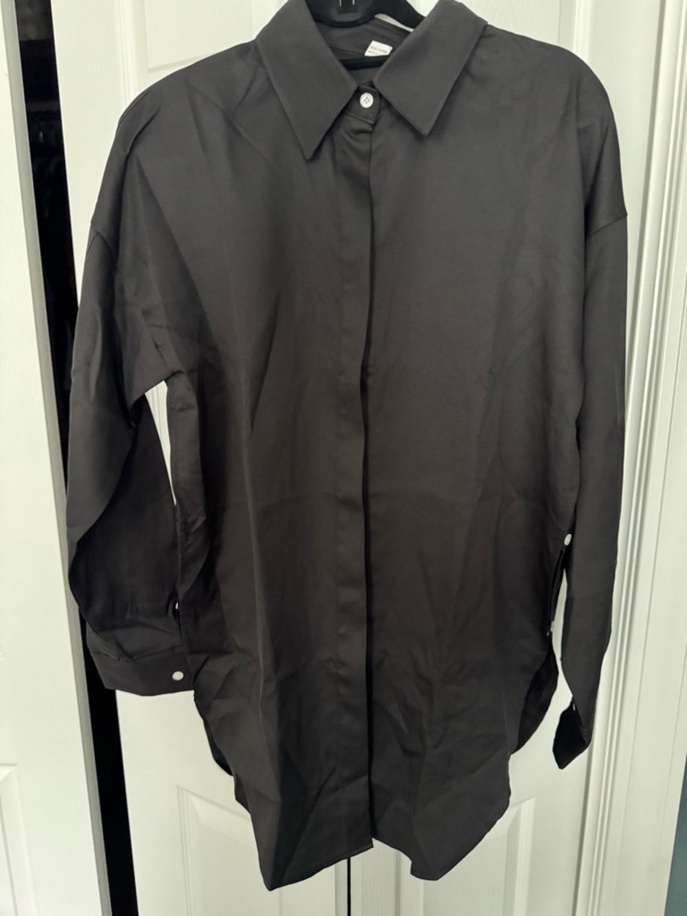 The Warmy - OVERSIZED LAPEL BUTTON SHIRT DRESS